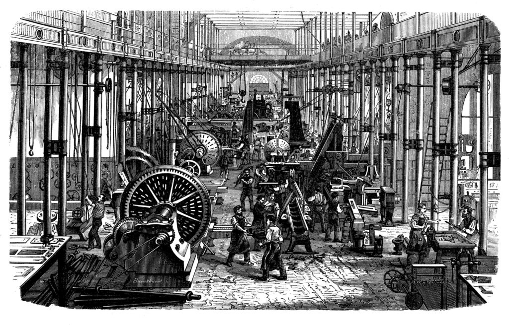 Chemnitz, Germany, locomotive and machinery production by Richard Hartmann: machine hall, 19th century | 250 Years of American Manufacturing — Part 2: When Power Showed Up